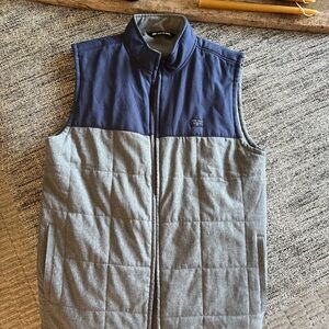 Travis Mathew Navy and Gray Quilted Vest